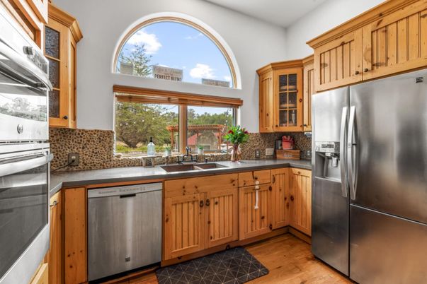 Interior, Kitchen, Stainless Steel Appliances, Wood Texture Flooring