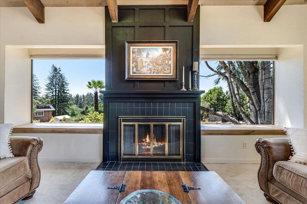 Fireplace, Interior, Wooden Beams