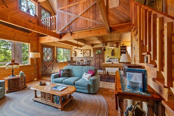 Dining room, Fireplace, Interior, Living room, Pendant Lights, Wooden Beams, Wooden Ceilings, Wood Texture Flooring, Wooden Walls