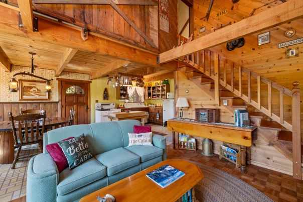 Chandelier, Dining room, Interior, Kitchen, Living room, Pendant Lights, Wooden Beams, Wooden Ceilings, Wood Texture Flooring, Wooden Walls