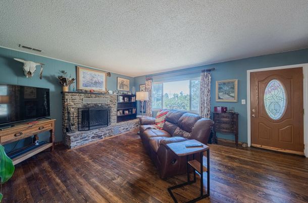 Fireplace, Interior, Living room, Wood Texture Flooring