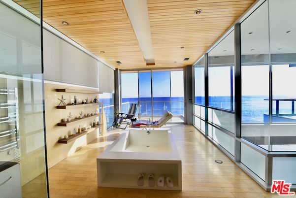 Interior, Recessed Lighting, Water, Wooden Ceilings, Wood Texture Flooring