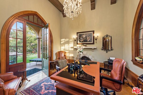 Chandelier, Fireplace, Interior