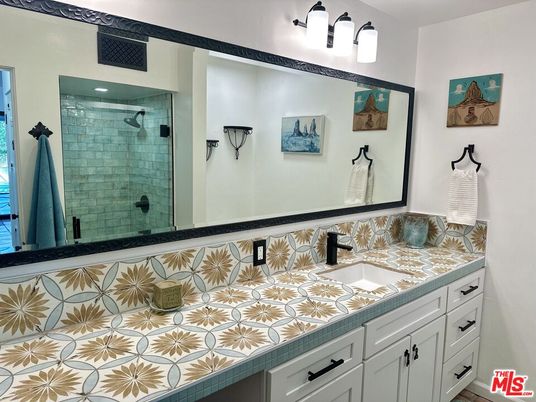 Bathroom, Glass Shower, Interior, Tile Countertops