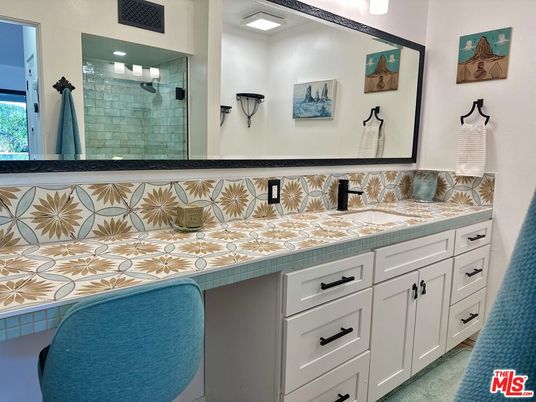 Bathroom, Dual Sink Vanities, Interior, Tile Countertops