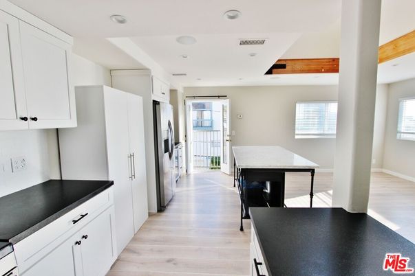 Interior, Kitchen, Recessed Lighting, Wooden Beams, Wood Texture Flooring