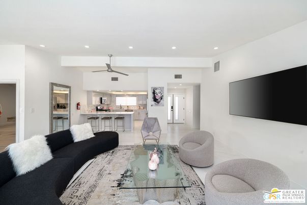 Interior, Kitchen, Living room, Recessed Lighting, Wood Texture Flooring