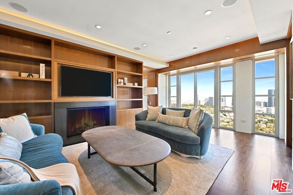 Fireplace, Interior, Living room, Recessed Lighting, Wood Texture Flooring, Wooden Walls