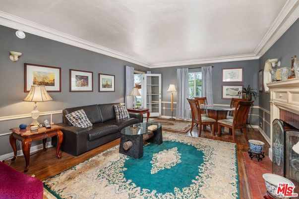 Dining room, Fireplace, Interior, Living room, Wood Texture Flooring