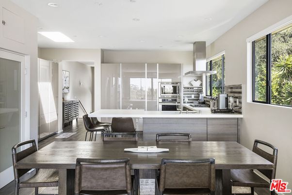 Dining room, Interior, Kitchen, Recessed Lighting, Wood Texture Flooring
