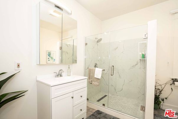 Bathroom, Glass Shower, Interior, Marble Walls