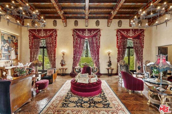 Chandelier, Interior, Wooden Beams, Wood Texture Flooring