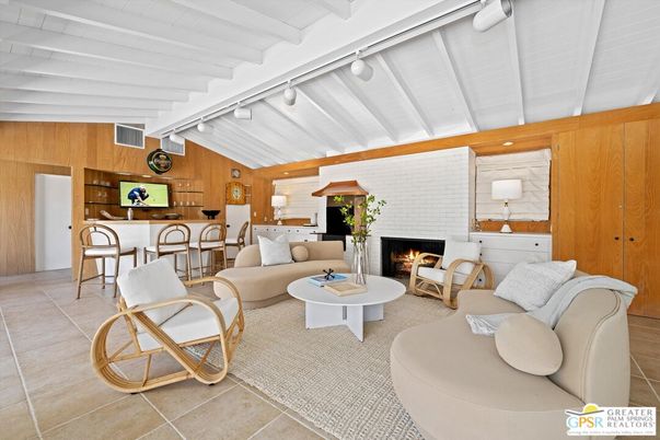 Dining room, Fireplace, Interior, Living room, Stone Walls, Wooden Walls