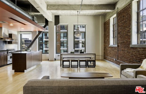 Interior, Kitchen, Pendant Lights, Recessed Lighting, Stainless Steel Appliances, Stone Walls, Wood Texture Flooring