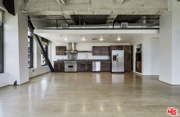 Interior, Kitchen, Stainless Steel Appliances, Wood Texture Flooring