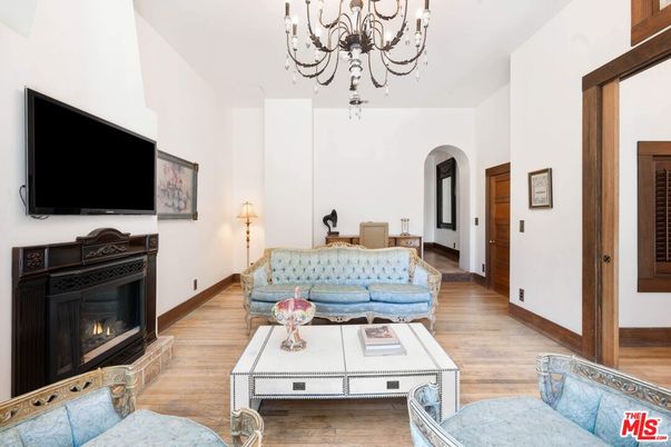 Chandelier, Fireplace, Interior, Living room, Wood Texture Flooring