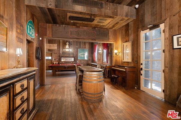 Billiard Table, Game Room, Interior, Pendant Lights, Wooden Beams, Wooden Ceilings, Wood Texture Flooring, Wooden Walls