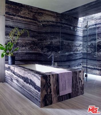 Bathroom, Glass Shower, Interior, Wood Texture Flooring