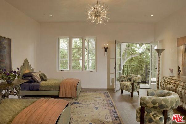 Bedroom, Interior, Pendant Lights, Recessed Lighting, Wood Texture Flooring
