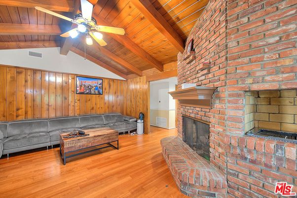 Fireplace, Interior, Living room, Stone Walls, Wooden Beams, Wooden Ceilings, Wood Texture Flooring, Wooden Walls