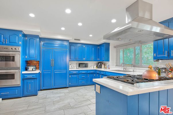 Interior, Kitchen, Marble, Recessed Lighting, Stainless Steel Appliances