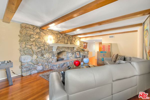 Interior, Living room, Stone Walls, Wooden Beams, Wood Texture Flooring