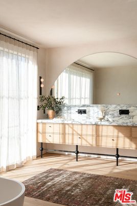 Interior, Marble Walls, Wood Texture Flooring