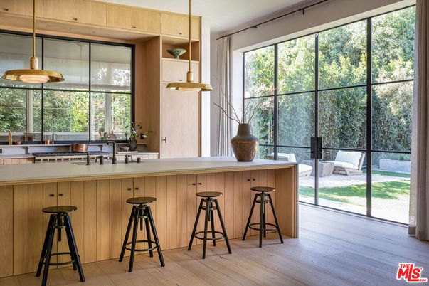 Interior, Kitchen, Pendant Lights, Wood Texture Flooring