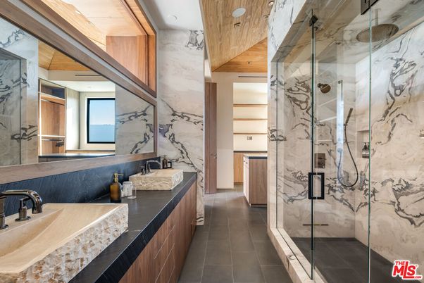 Bathroom, Glass Shower, Interior, Marble Walls