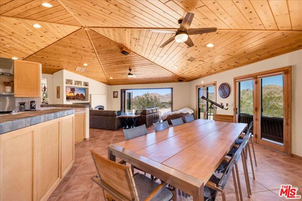 Dining room, Interior, Kitchen, Living room, Recessed Lighting, Wooden Ceilings