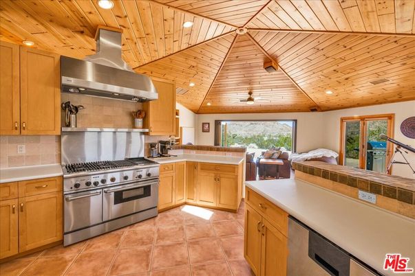 Interior, Kitchen, Recessed Lighting, Stainless Steel Appliances, Wooden Ceilings