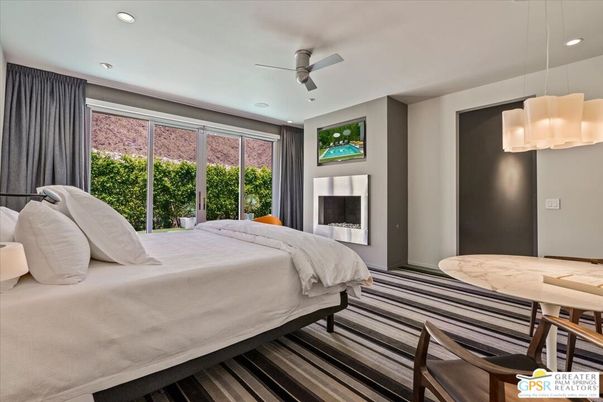 Bedroom, Fireplace, Interior, Pendant Lights, Recessed Lighting