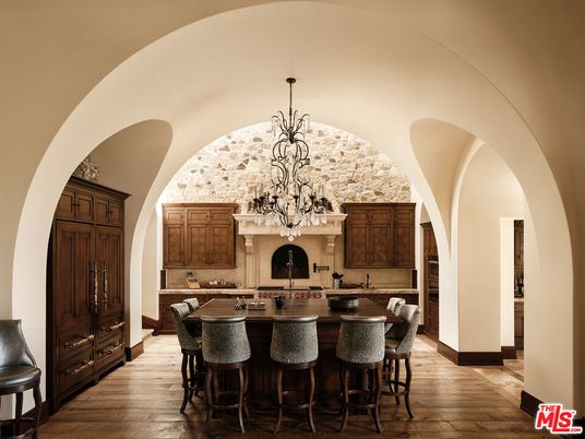 Chandelier, Interior, Kitchen, Pendant Lights, Wood Texture Flooring