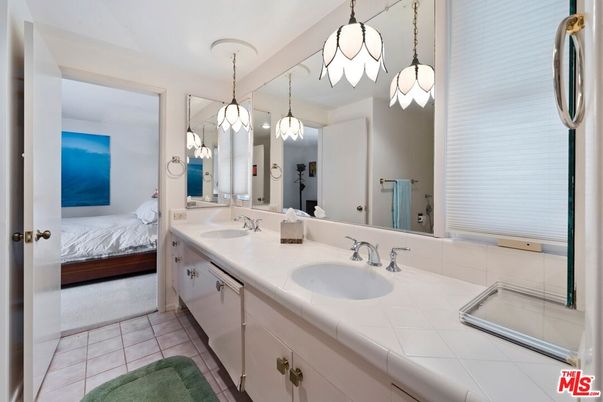 Bathroom, Bedroom, Dual Sink Vanities, Glass Shower, Interior, Pendant Lights, Tile Countertops