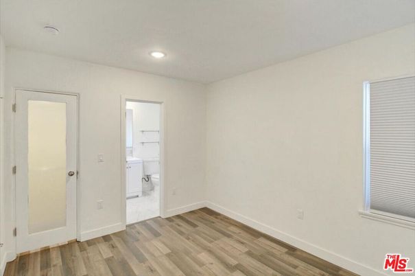 Bathroom, Empty room, Interior, Recessed Lighting, Wood Texture Flooring