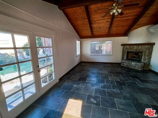 Empty room, Fireplace, Interior, Wooden Beams, Wooden Ceilings