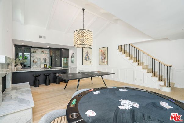 Game Room, Interior, Pendant Lights, Wood Texture Flooring