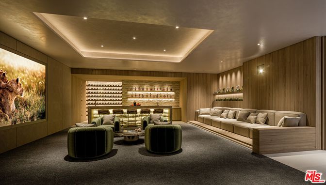 Interior, Living room, Recessed Lighting, Wooden Walls