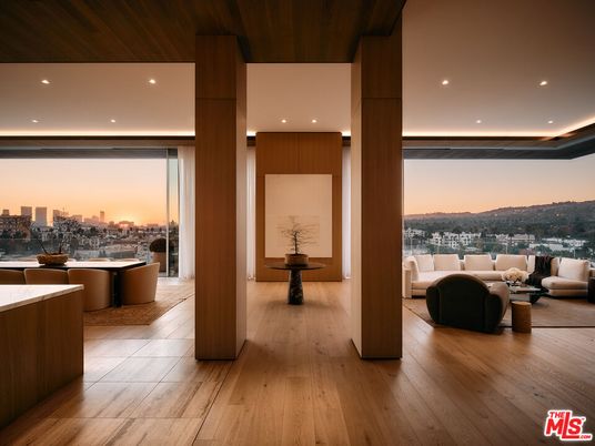 Interior, Living room, Recessed Lighting, Wooden Ceilings, Wood Texture Flooring