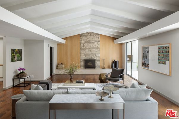 Fireplace, Interior, Living room, Stone Walls, Wood Texture Flooring