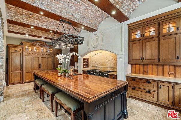 Interior, Kitchen, Pendant Lights, Recessed Lighting, Stainless Steel Appliances, Wooden Beams