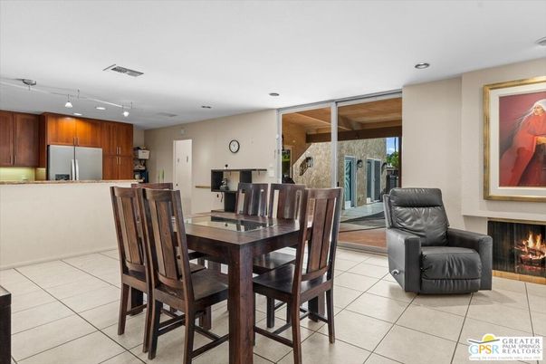 Dining room, Fireplace, Interior, Kitchen, Recessed Lighting