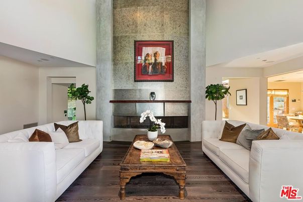 Fireplace, Interior, Living room, Stone Walls, Wood Texture Flooring