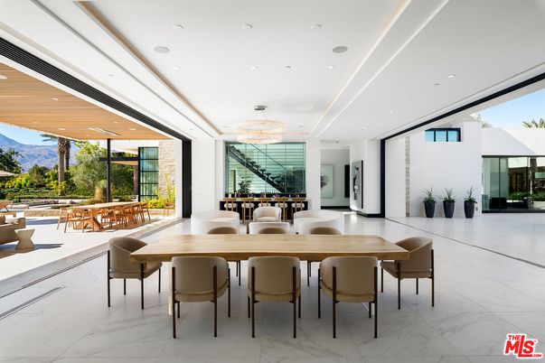 Dining room, Interior, Marble, Recessed Lighting