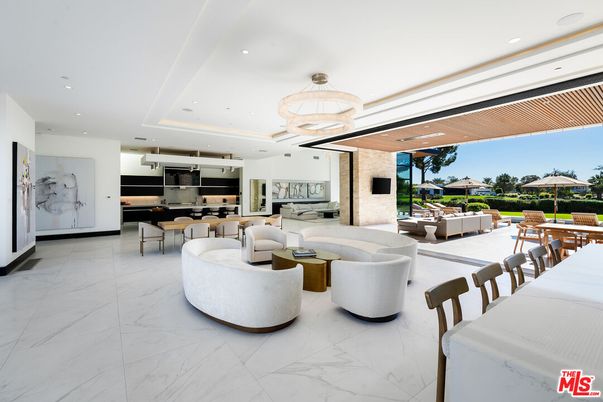 Dining room, Interior, Kitchen, Living room, Marble, Pendant Lights, Recessed Lighting