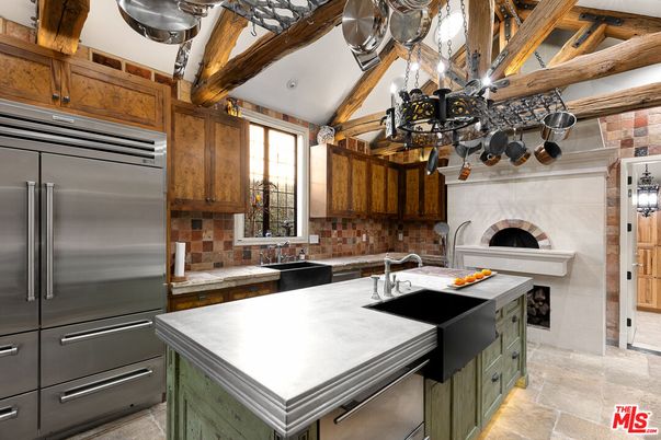 Interior, Kitchen, Pendant Lights, Stainless Steel Appliances, Wooden Beams