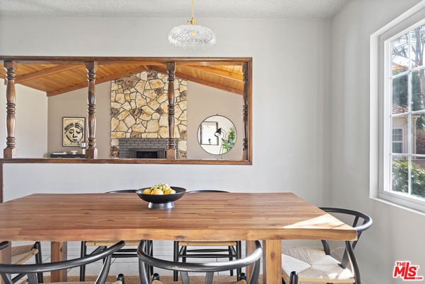 Dining room, Fireplace, Interior, Stone Walls