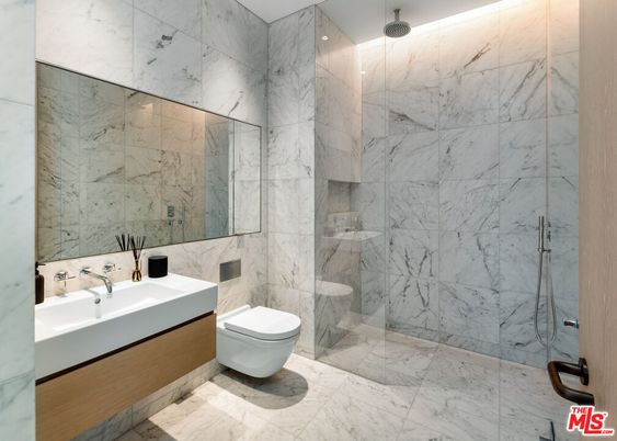 Bathroom, Glass Shower, Interior, Marble, Marble Walls