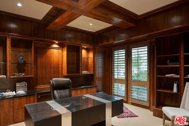 Home Office, Interior, Recessed Lighting, Wooden Beams, Wooden Walls