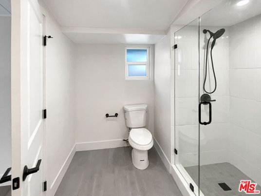 Bathroom, Glass Shower, Interior, Recessed Lighting, Wood Texture Flooring